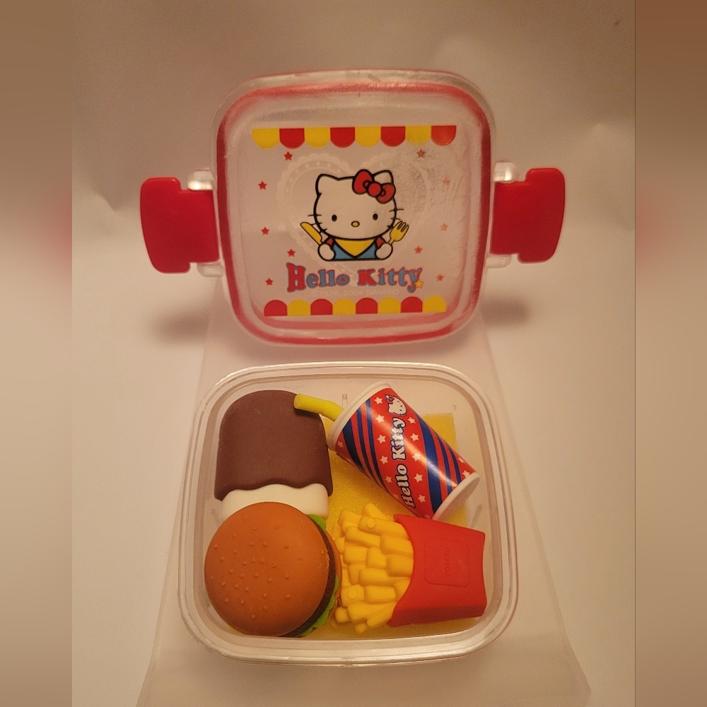 hello Kitty vintage erasers set fast food Sanrio 2004